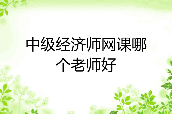中级经济师网课哪个老师好