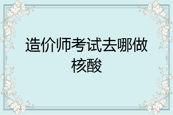 造价师考试去哪做核酸