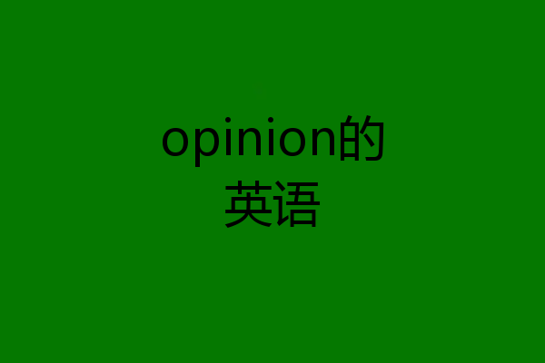 opinion的英语