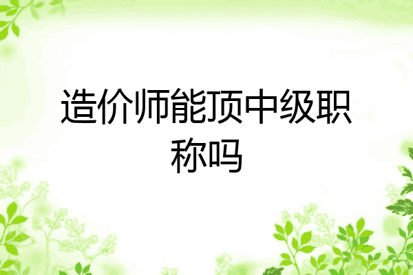 造价师能顶中级职称吗
