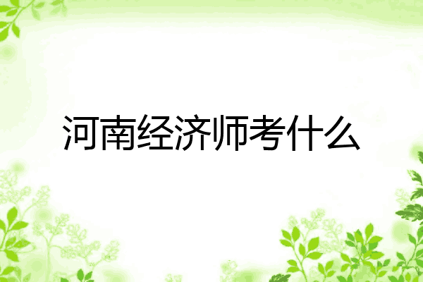 河南经济师考什么