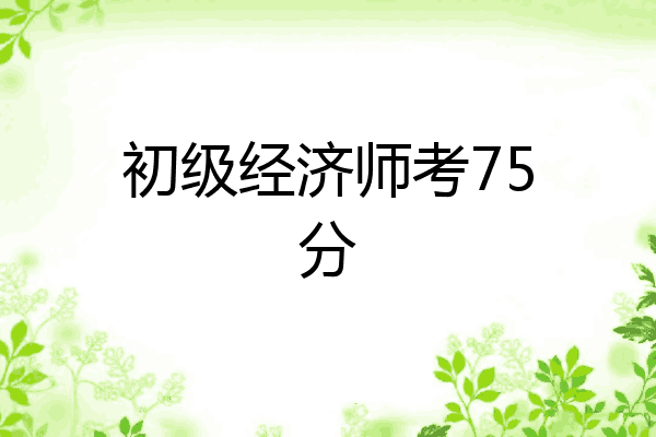 初级经济师考75分