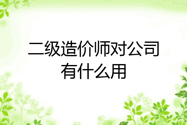 二级造价师对公司有什么用