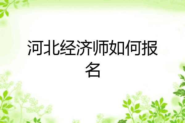 河北经济师如何报名