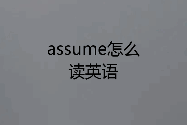 assume怎么读英语