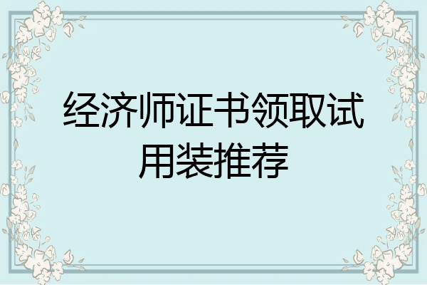 经济师证书领取试用装推荐