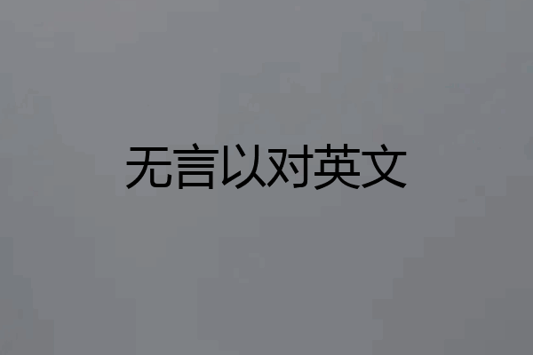 无言以对英文
