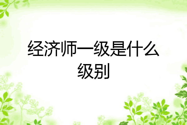 经济师一级是什么级别