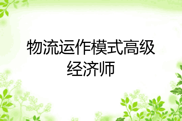 物流运作模式高级经济师