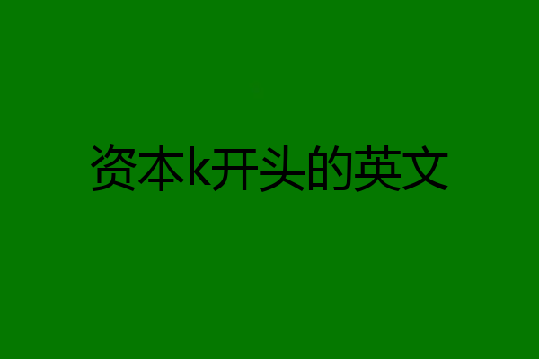 资本k开头的英文