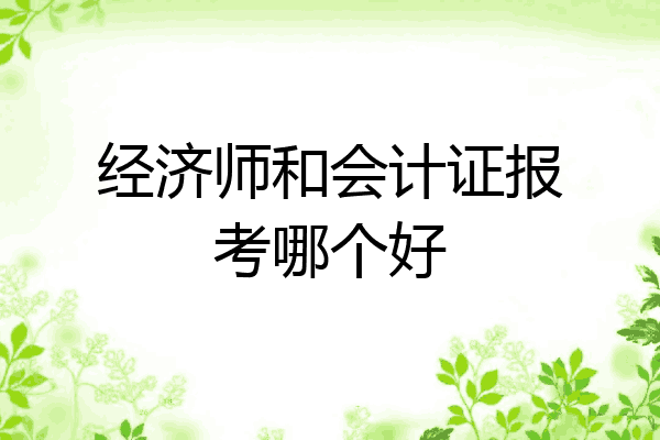 经济师和会计证报考哪个好