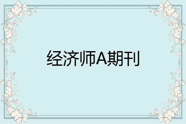 经济师A期刊