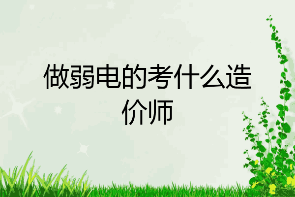 做弱电的考什么造价师
