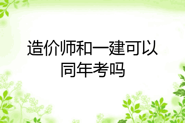 造价师和一建可以同年考吗