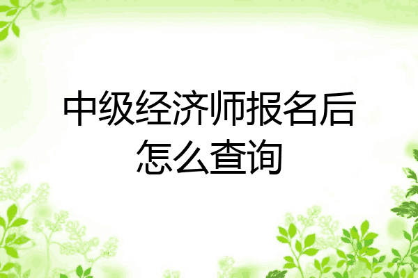 中级经济师报名后怎么查询