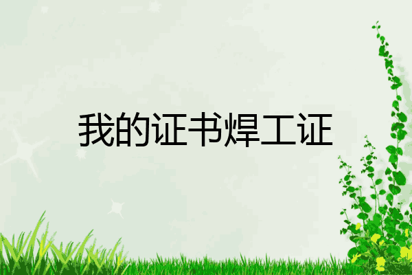 我的证书焊工证