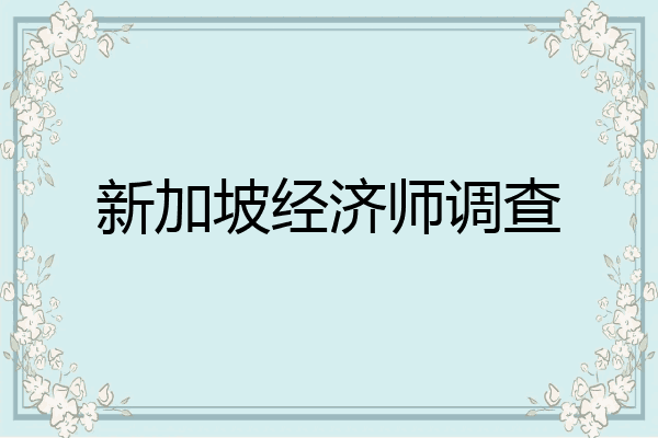 新加坡经济师调查