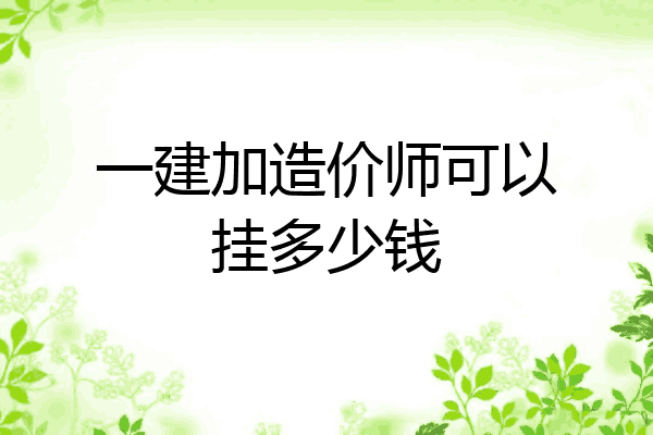 一建加造价师可以挂多少钱