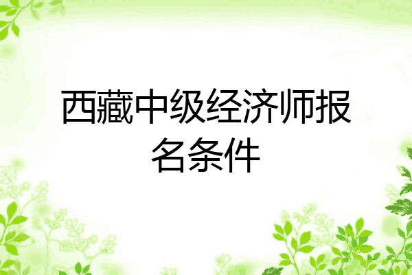 西藏中级经济师报名条件