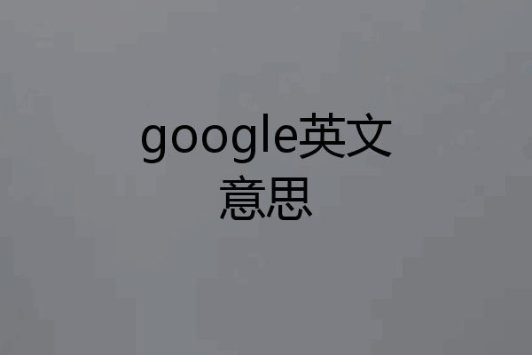 google英文意思