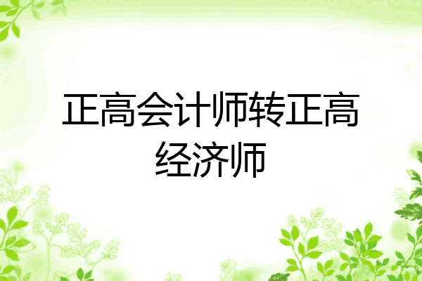 正高会计师转正高经济师