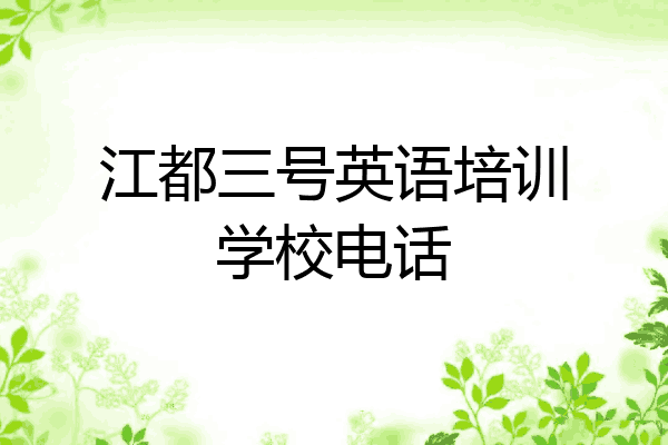 江都三号英语培训学校电话