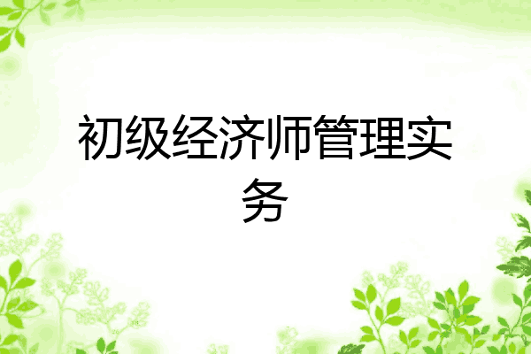 初级经济师管理实务