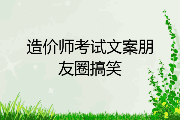 造价师考试文案朋友圈搞笑