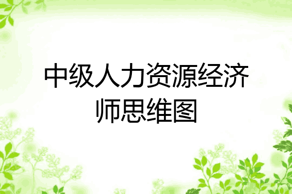 中级人力资源经济师思维图