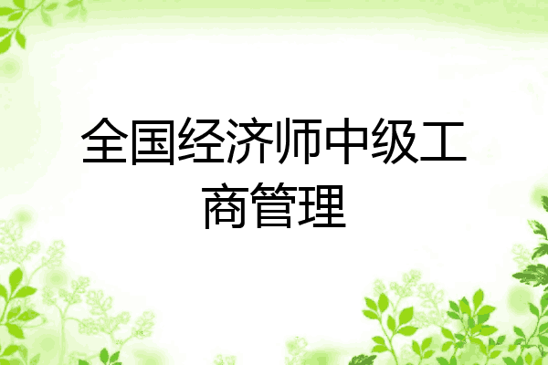 全国经济师中级工商管理