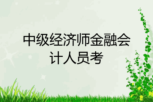 中级经济师金融会计人员考