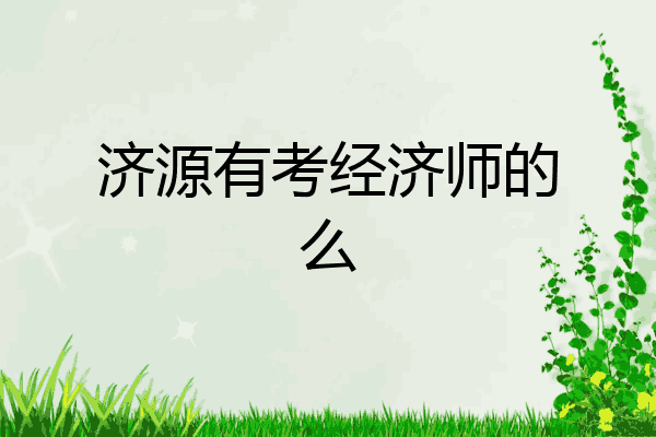 济源有考经济师的么