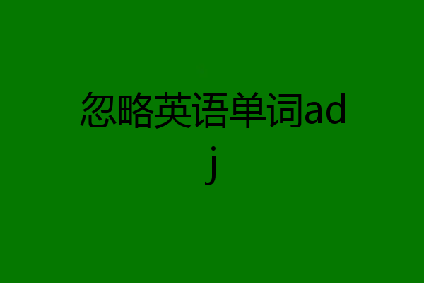 忽略英语单词adj