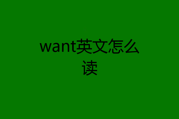 want英文怎么读