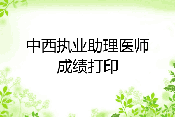 中西执业助理医师成绩打印