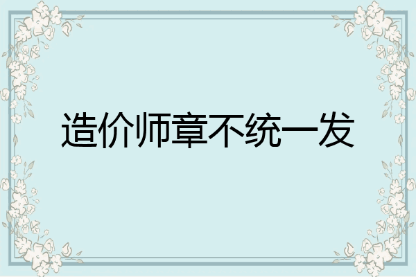 造价师章不统一发
