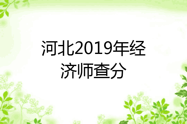 河北2019年经济师查分