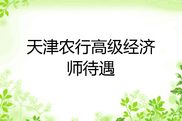 天津农行高级经济师待遇