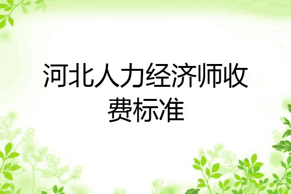 河北人力经济师收费标准