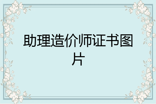 助理造价师证书图片