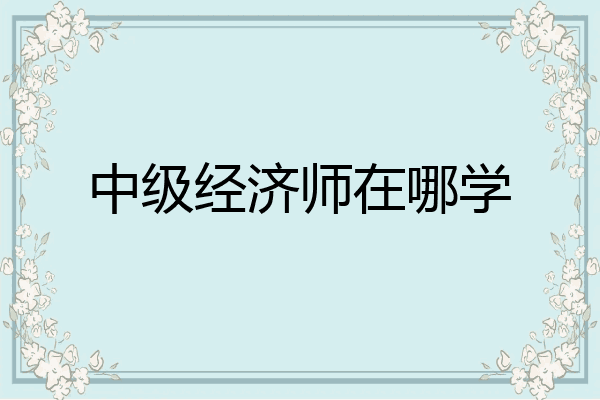 中级经济师在哪学