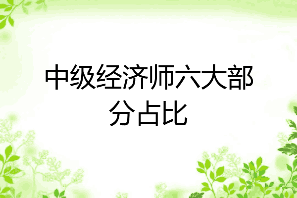 中级经济师六大部分占比