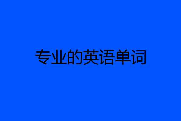 专业的英语单词