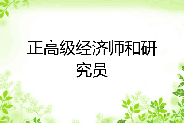 正高级经济师和研究员