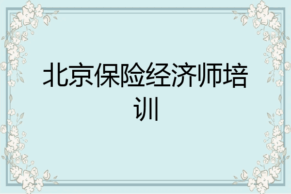 北京保险经济师培训