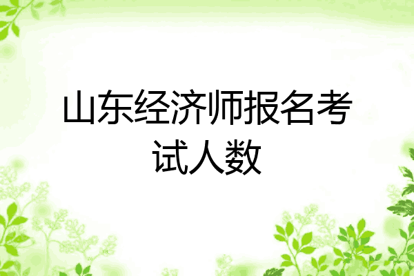 山东经济师报名考试人数