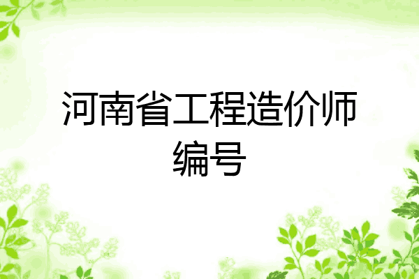 河南省工程造价师编号