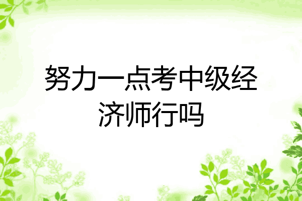 努力一点考中级经济师行吗