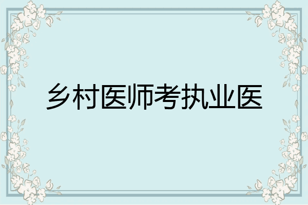 乡村医师考执业医