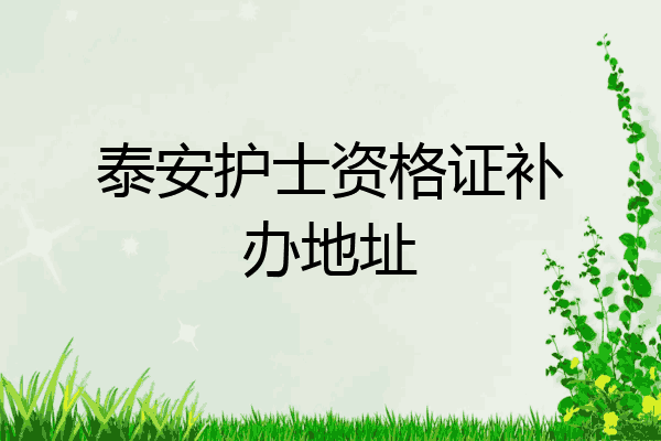 泰安护士资格证补办地址